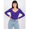 Tracy lila póló díszes nyakkivágással