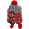 Minnie Mouse szürkés-piros lány sapka pompommal