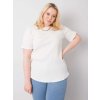 Krémszínű női póló rövid ujjakkal