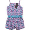 Emoi lány nyári lila overál virágokkal