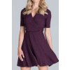 Lila mini ruha wrap nyakkivágással