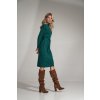 Sötétzöld garbós ruha övvel