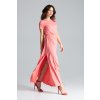 Korall színű hosszú elegáns ruha L042 Coral