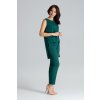 Női zöld szett aszimmetrikus felsővel