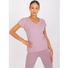 Púderrózsaszín basic póló V nyakkivágással Arlette