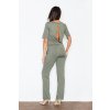 Olivazöld színű overál nyitott háttal