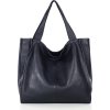 MARCO MAZZINI Fekete bőr shopper kézitáska