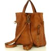 Barna női bőr shopper kézitáska / hátizsák MARCO MAZZINI (Méret ONE SIZE)