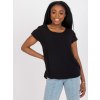 Fekete lezser blúz rövid ujjakkal (Méret L)