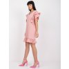 Világos rózsaszín női bő fodros ruha