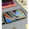 Színes mintás pénztárca fekete cipzárral N049