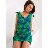 Zöld miniruha kék mintával