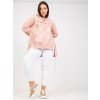 Világos rózsaszín aszimmetrikus tunika nyomott felirattal