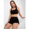 Fekete crop top felső cipzárral