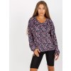 Sötétkék virágos blúz