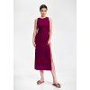 Sötét rózsaszín fűzős midi ruha