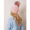 Rózsaszín női sapka pompommal