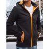 Fekete softshell kabát narancssárga cipzárral