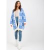 Kék-fehér hosszabb mintás kardigán