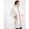 Krém hosszú mellény kapucnival (Méret S)