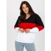 Női fehér/fekete/piros pulóver