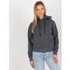 Sötétszürke női kapucnis pulóver