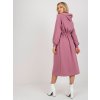 Rózsaszín hosszabb pulóver ruha kapucnival (Méret ONE SIZE)