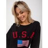 Fekete hosszú pulóver USA