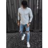 Világosszürke férfi basic pulóver