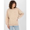 Bézs pulóver hímzéssel Iva