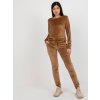 Világosbarna velúr tréningruha szett