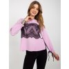 Lila blúz csipkével és kötéssel