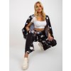 Fekete virágos szövetnadrág