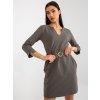 Khaki egyszínű ruha övvel