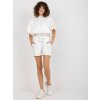 Krémszínű női rövidnadrág és pulóver szett