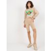 Bézs színű női sportos szett, rövidnadrág és pulóver