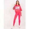 Neon rózsaszín sportos szett, pulóver és leggings