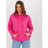 Fukszia pulóver kapucnival és kenguru zsebbel