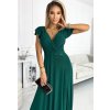 Sötétzöld csillogó hosszú ruha nyakkivágással CRYSTAL