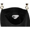 Peterson fekete shopper táska arany fém elemekkel