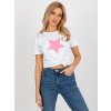 Fehér póló rózsaszín csillagmintával