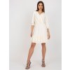 Világos bézs koktélruha 3/4 ujjú