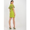 Lime mini ruha applikációval a vállak körül