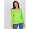 Lime egyszínű 3/4 ujjú blúz