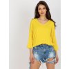 Sárga egyszínű 3/4 ujjú blúz