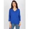 Kék egyszínű 3/4 ujjú blúz