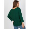 Sötétzöld egyszínű 3/4 ujjú blúz