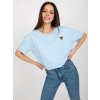 Világoskék női kerek nyakkivágású póló
