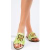 Női Shelovet zöld papucs arany szegéllyel