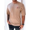 Világosbarna férfi póló nyomtatással a hátoldalon